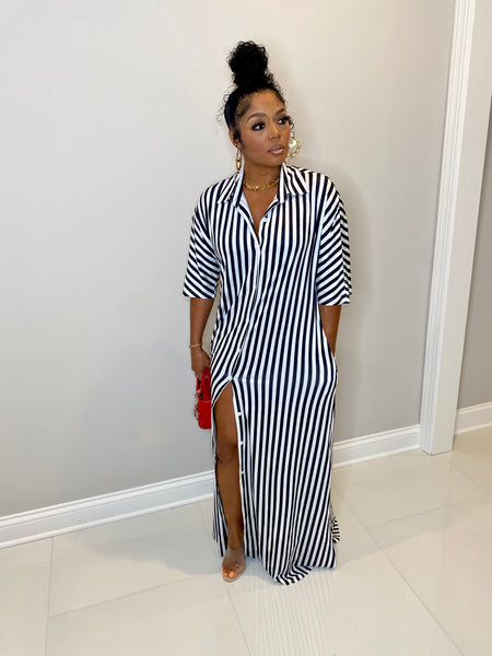 Stripes On Stripes Shirt Dress – Pressedatl.com