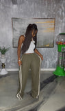 Olive With Stripes Sweat Pants