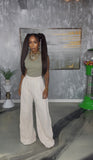 Pleated Cream Joggers