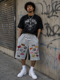 All Over Patch & Denim Jorts