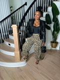 Stripe & Print Barrel Pants