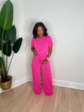 Loose & Ribbed Pants Set