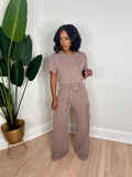 Loose & Ribbed Pants Set