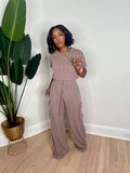 Loose & Ribbed Pants Set