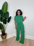 Loose & Ribbed Pants Set