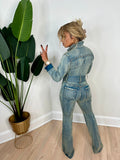 Baddie Belted Denim Jumper