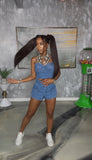 Double Denim Short Set