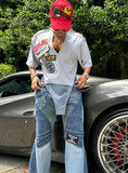 Patch & Denim V Shirt