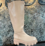 Nude Platform Rain Boots