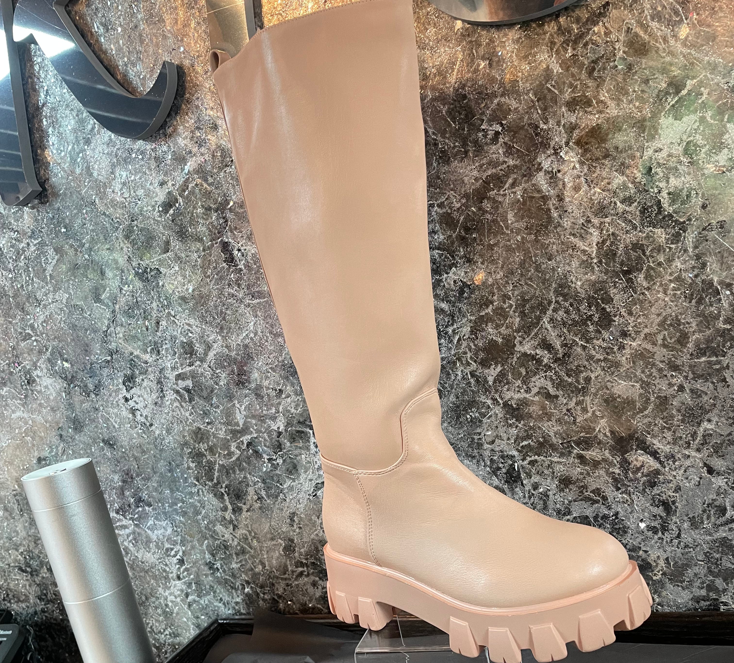 Nude Platform Rain Boots