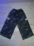 Wide Leg Camo & Bling Pants