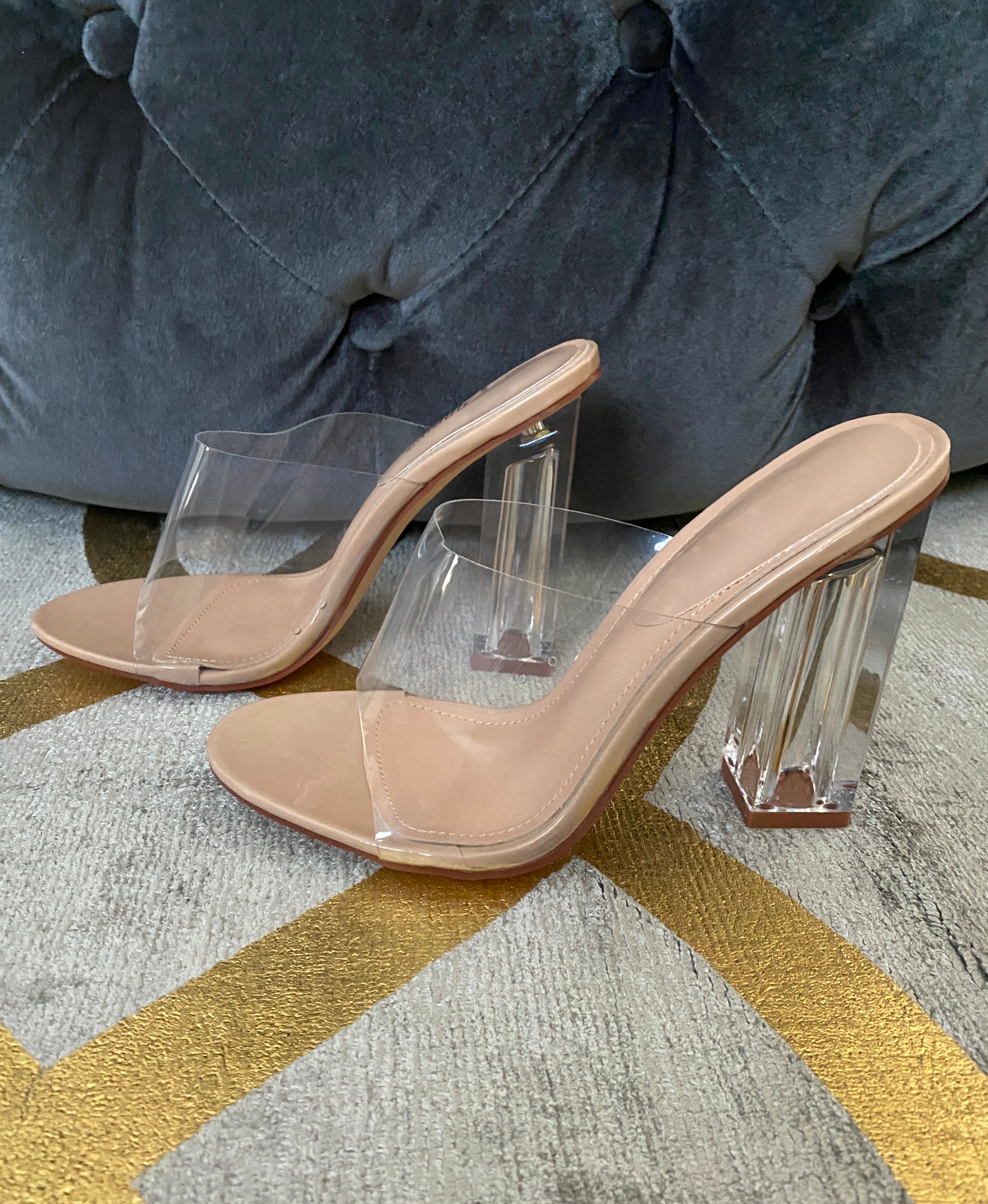 Amazon.com | WAYDERNS Women's Beige Peep Toe 3 Inch Stiletto Slip On High  Heel Two Strap Patent Heeled Sandals Size 5 - Tacon Alto | Heeled Sandals