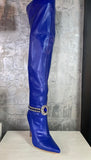 Blue Sapphire Knee High Boots